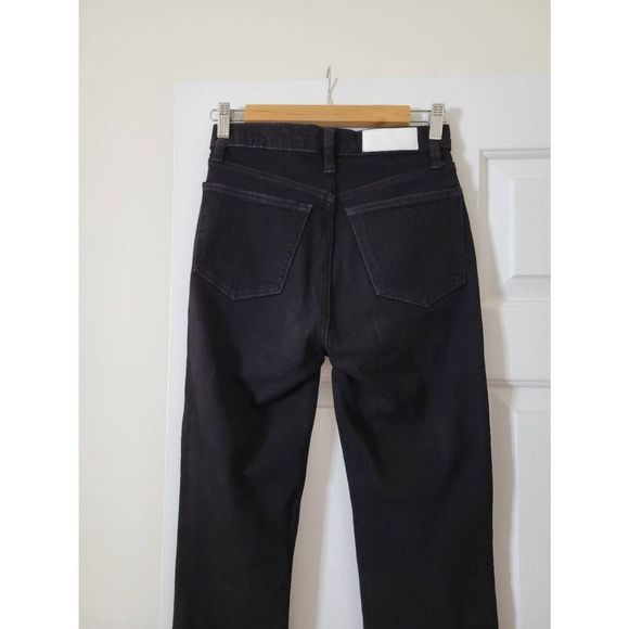 Re/Done Originals 80s Slim Straight in Jet Black 25 - Picture 6 of 11